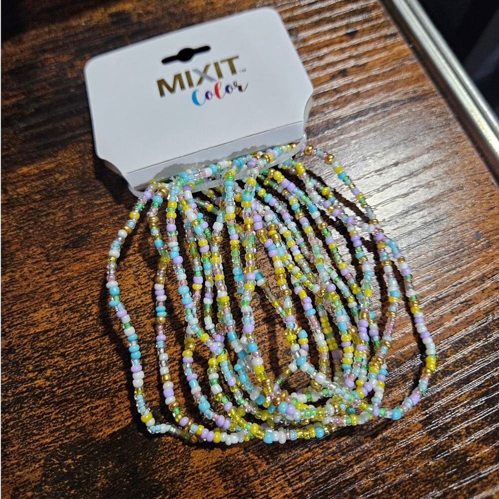 Mixit Color Pastel Seed Bead Bracelet Set JCPenney Deadstock NWT Y2K Style